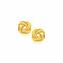 14k Yellow Gold Intertwined Love Knot Stud Earrings - Forever in Harmony