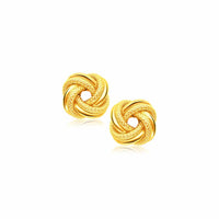 14k Yellow Gold Intertwined Love Knot Stud Earrings - Forever in Harmony