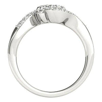 14k White Gold Curved Band Style Two Diamond Ring (5/8 cttw) - Forever in Harmony