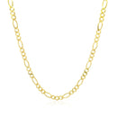 14k Yellow Gold Solid Figaro Chain (2.80 mm) - Forever in Harmony