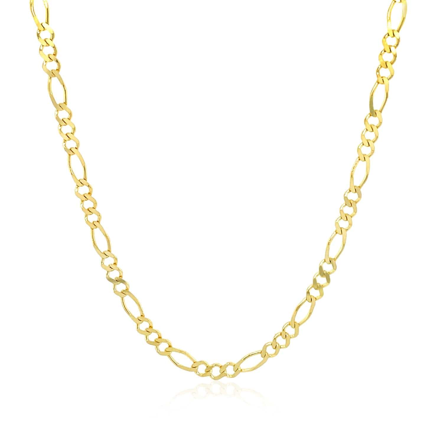 14k Yellow Gold Solid Figaro Chain (2.80 mm) - Forever in Harmony