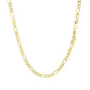 14k Yellow Gold Solid Figaro Chain (2.80 mm) - Forever in Harmony