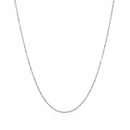 14k White Gold Singapore Chain 0.8mm (0.81 mm) - Forever in Harmony