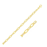 14k Yellow Gold Anklet with Flat Hammered Oval Links - Forever in Harmony