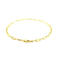 14k Yellow Gold Anklet with Flat Hammered Oval Links - Forever in Harmony