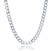 Rhodium Plated Sterling Silver Curb Style Chain (7.90 mm) - Forever in Harmony