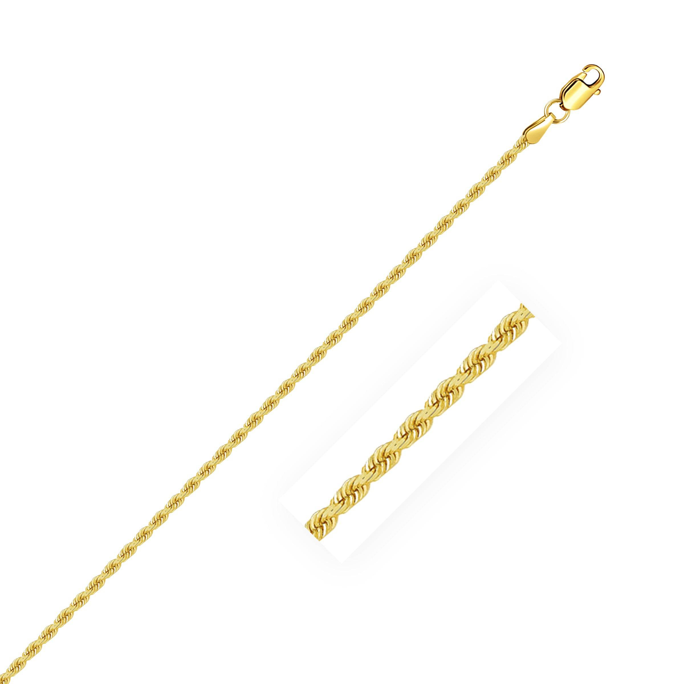 14k Yellow Gold Solid Rope Chain (1.80 mm) - Forever in Harmony