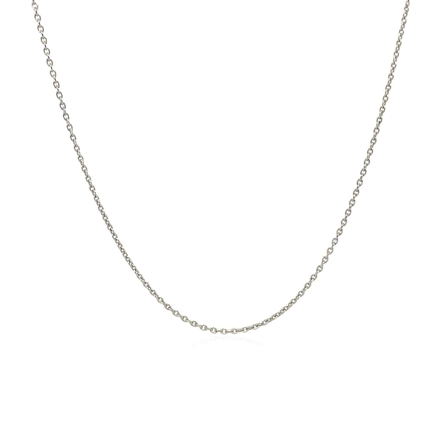 14k White Gold Oval Cable Link Chain (0.97 mm) |