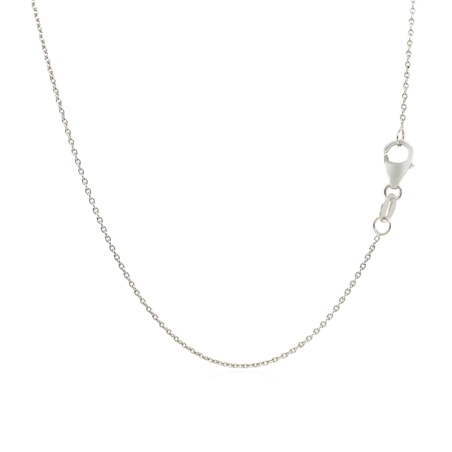 14k White Gold Oval Cable Link Chain (0.97 mm) | - Forever in Harmony