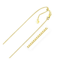 14k Yellow Gold Adjustable Box Chain (0.85 mm) | - Forever in Harmony