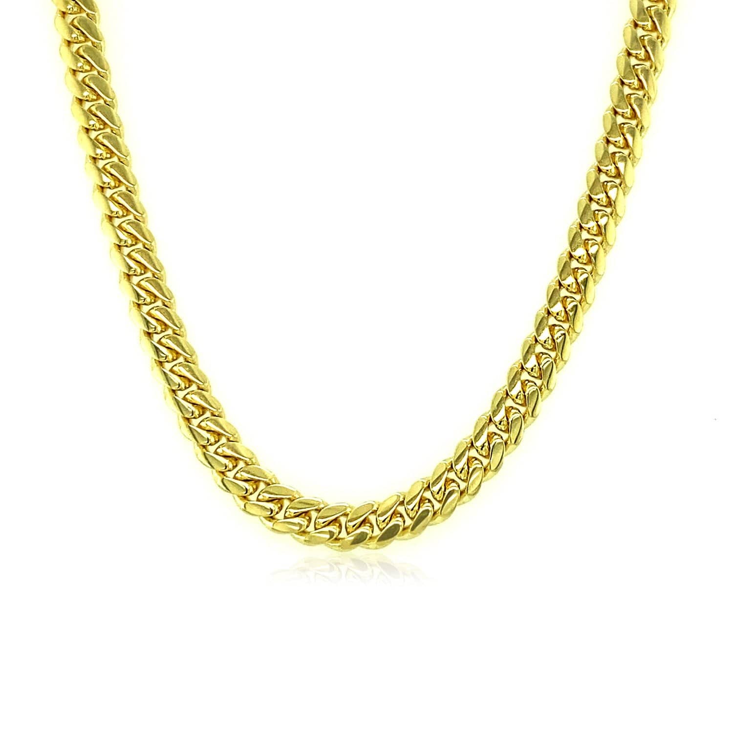 4.0mm 14k Yellow Gold Classic Solid Miami Cuban Chain |