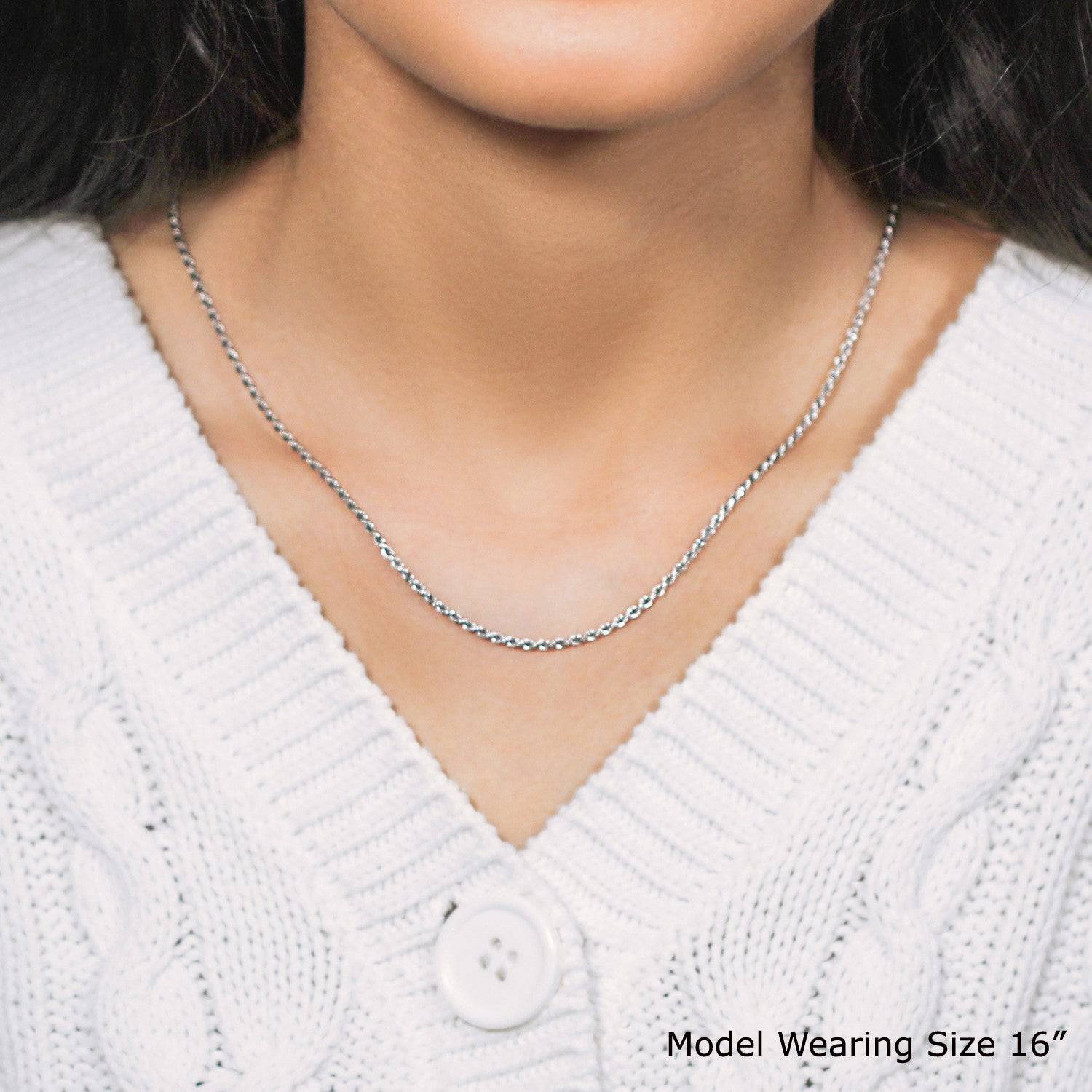 Sterling Silver 1.8mm Diamond Cut Rope Style Chain | - Forever in Harmony