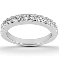 14k White Gold Shared Prong Diamond Wedding Ring Band - Forever in Harmony