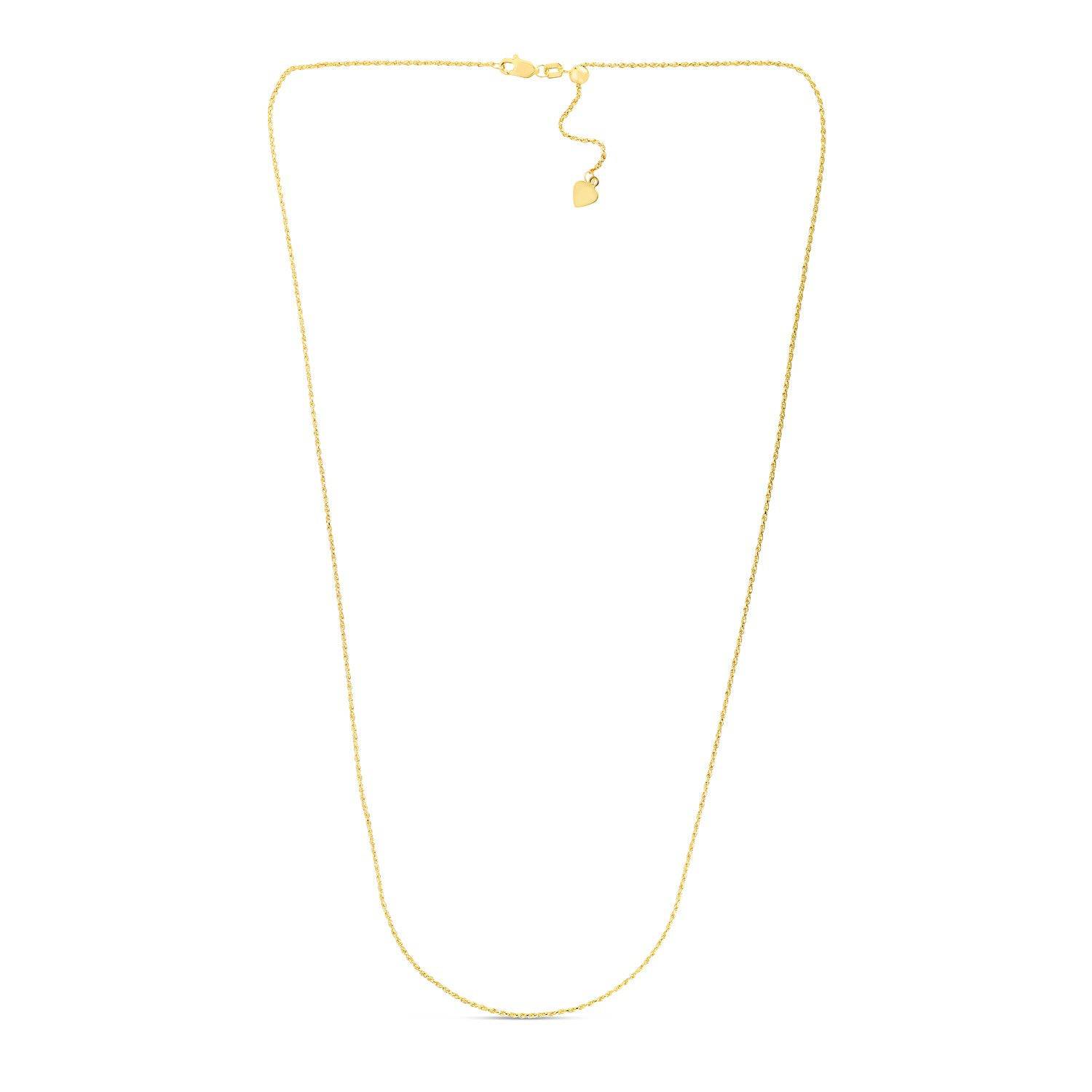 14k Yellow Gold Adjustable Rope Chain (0.95 mm) - Forever in Harmony