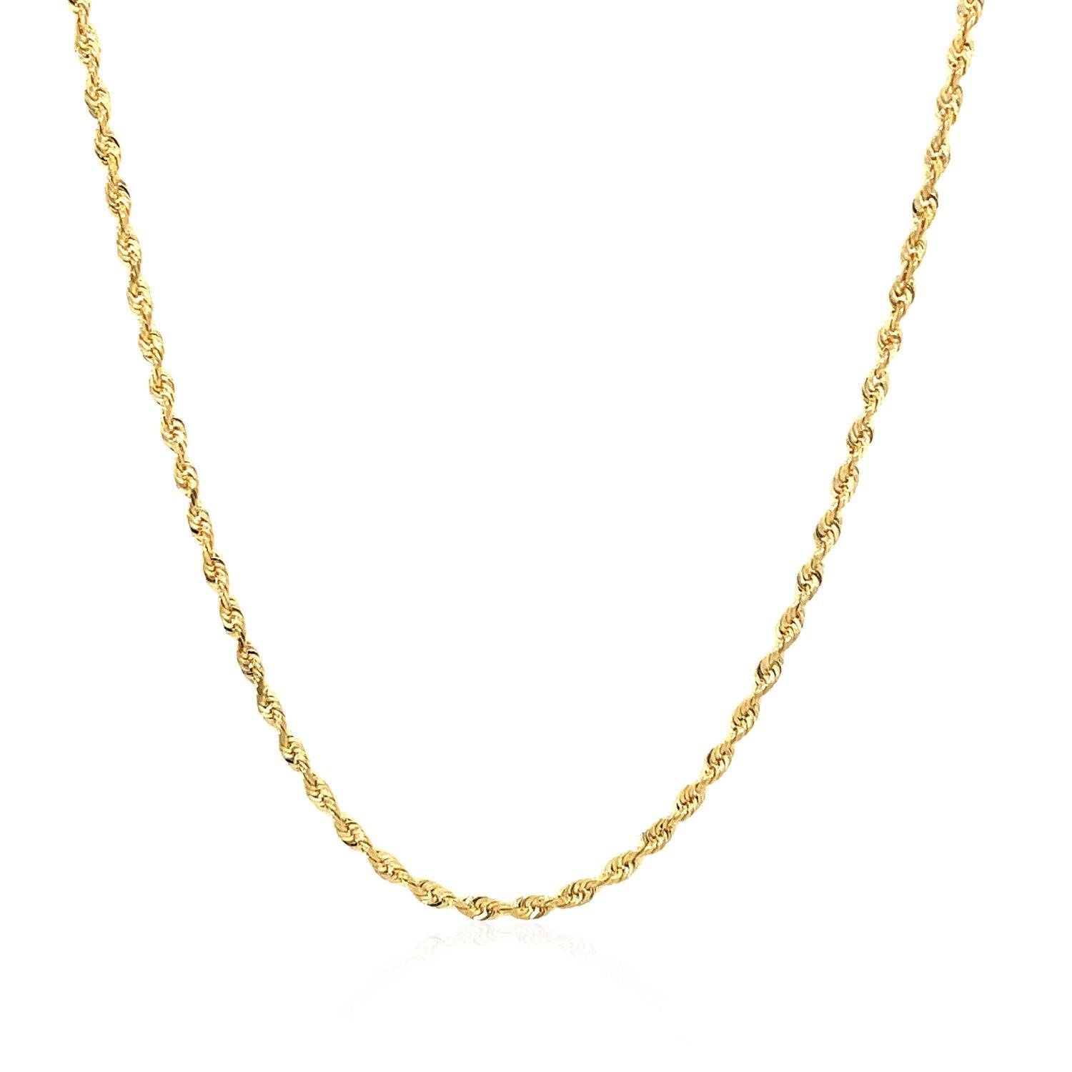 14k Yellow Gold Solid Diamond Cut Rope Chain (1.60 mm) |