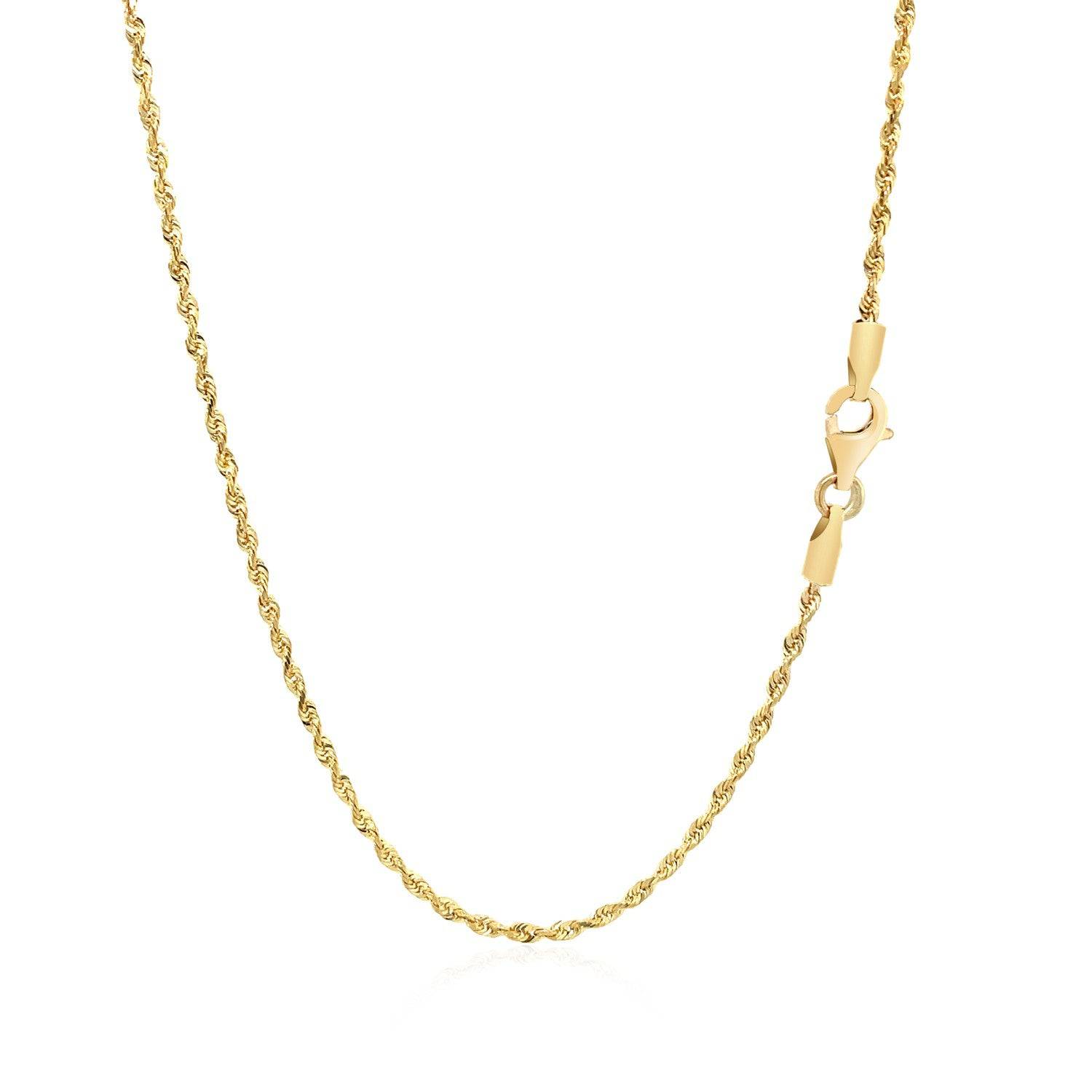 14k Yellow Gold Solid Diamond Cut Rope Chain (1.60 mm) | - Forever in Harmony