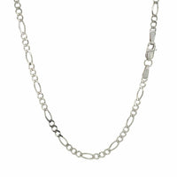 14k White Gold Solid Figaro Chain (2.60 mm) - Forever in Harmony