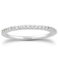 14k White Gold Slim Profile Diamond Micro Prong Diamond Wedding Ring Band - Forever in Harmony