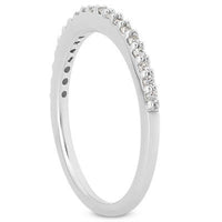 14k White Gold Slim Profile Diamond Micro Prong Diamond Wedding Ring Band - Forever in Harmony