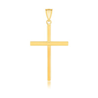 14k Yellow Gold Polished Flat Cross Pendant - Forever in Harmony