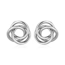 Polished Open Love Knot Earrings in Sterling Silver - Forever in Harmony