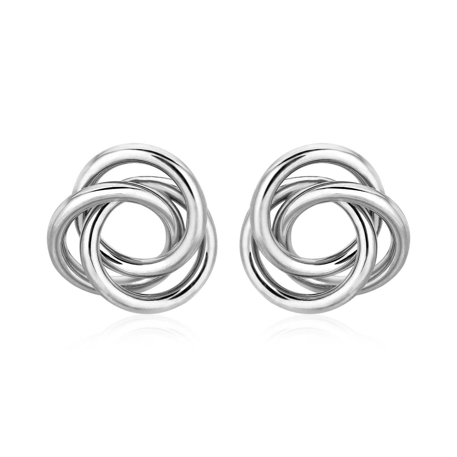 Polished Open Love Knot Earrings in Sterling Silver