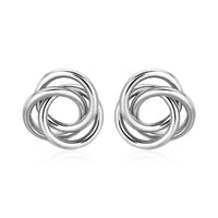 Polished Open Love Knot Earrings in Sterling Silver - Forever in Harmony