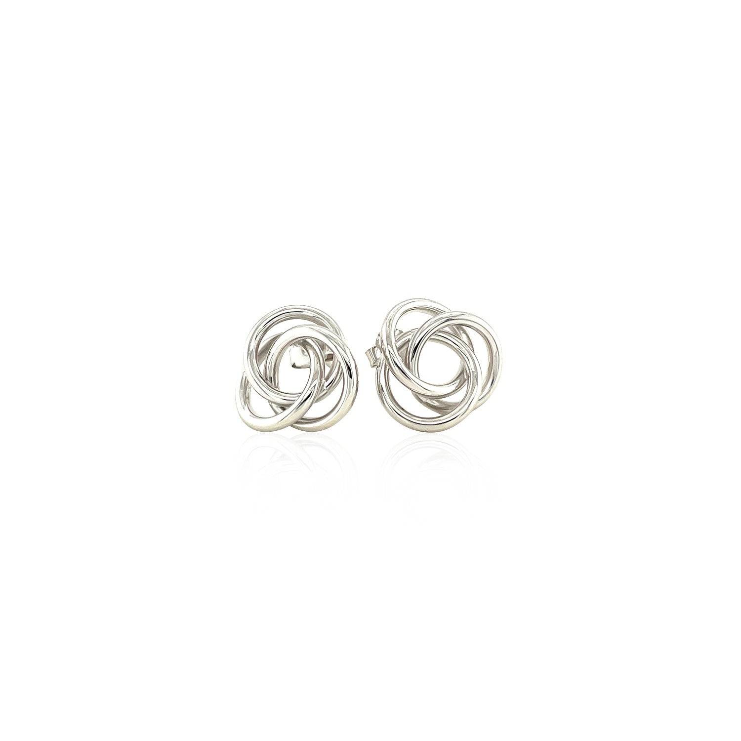 Polished Open Love Knot Earrings in Sterling Silver - Forever in Harmony