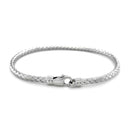 Fancy Weave Bangle in 14k White Gold (3.00 mm) | - Forever in Harmony