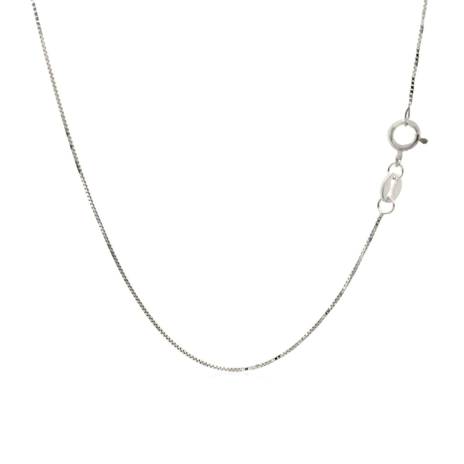 14k White Gold Adjustable Box Chain (0.60 mm) - Forever in Harmony