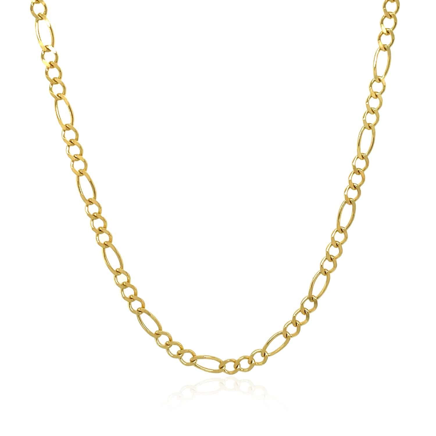 10k Yellow Gold Solid Figaro Chain (2.60 mm) - Forever in Harmony