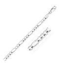 14k White Gold Solid Figaro Bracelet (4.50 mm) | - Forever in Harmony