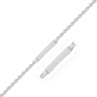 14k White Gold Figaro Chain Fancy Childrens ID Bracelet (3.30 mm) - Forever in Harmony