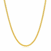 14k Yellow Gold Round Wheat Chain (2.1 mm) | - Forever in Harmony