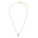 14k Yellow Gold 17 inch Necklace with Round Blue Topaz - Forever in Harmony