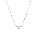 14k Yellow Gold 17 inch Necklace with Round Blue Topaz - Forever in Harmony