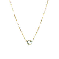 14k Yellow Gold 17 inch Necklace with Round Blue Topaz - Forever in Harmony