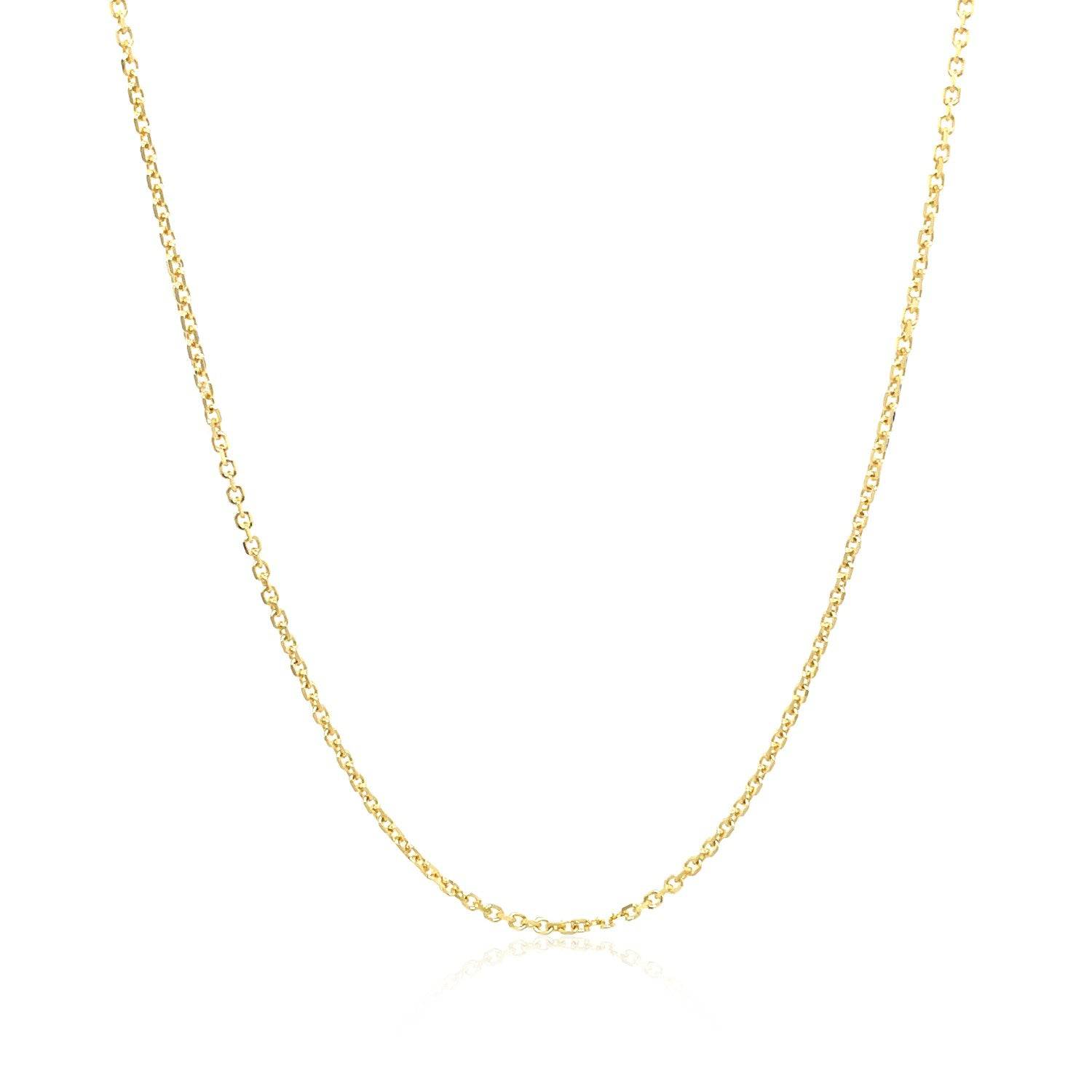 14k Yellow Gold Diamond Cut Cable Link Chain (1.10 mm) |