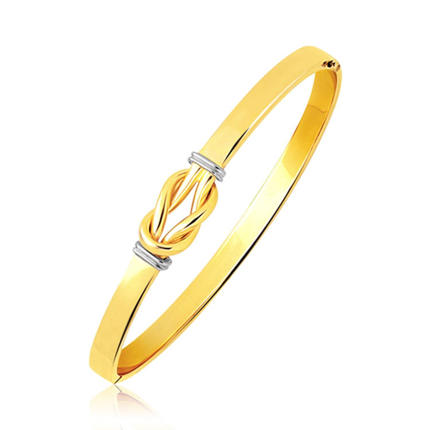 Intertwined Knot Slip On Bangle in 14k Two-Tone Gold (5.00 mm) |