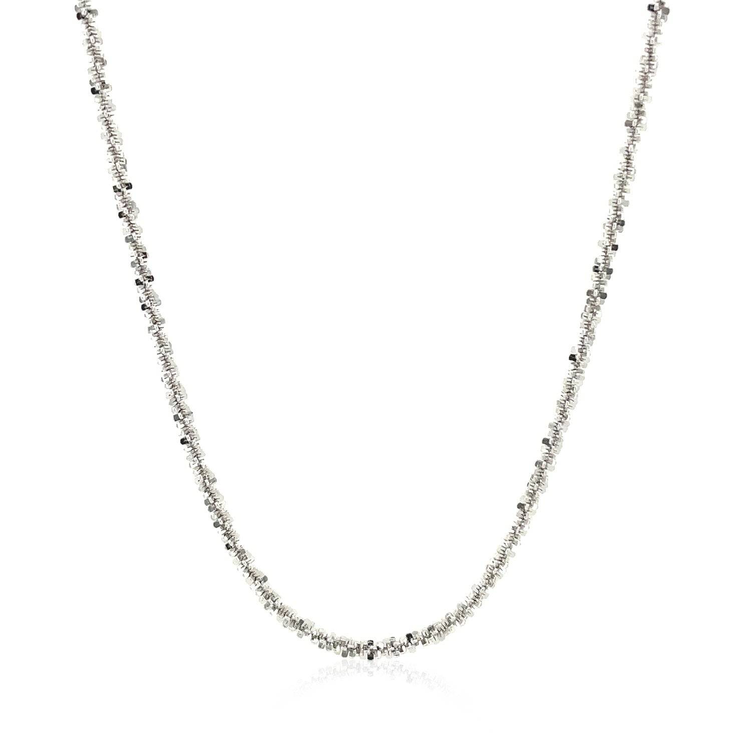 Rhodium Plated 2.2mm Sterling Silver Sparkle Style Chain (2.20 mm) |