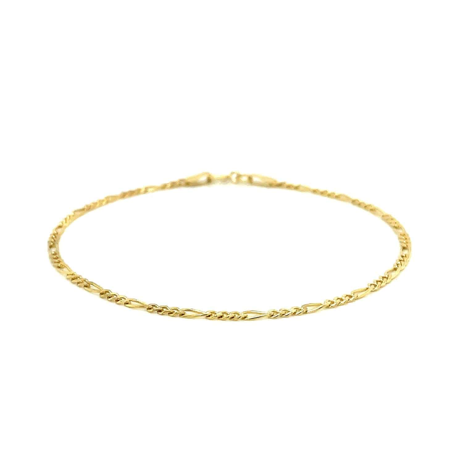 14k Yellow Gold Figaro Bracelet (1.90 mm) |