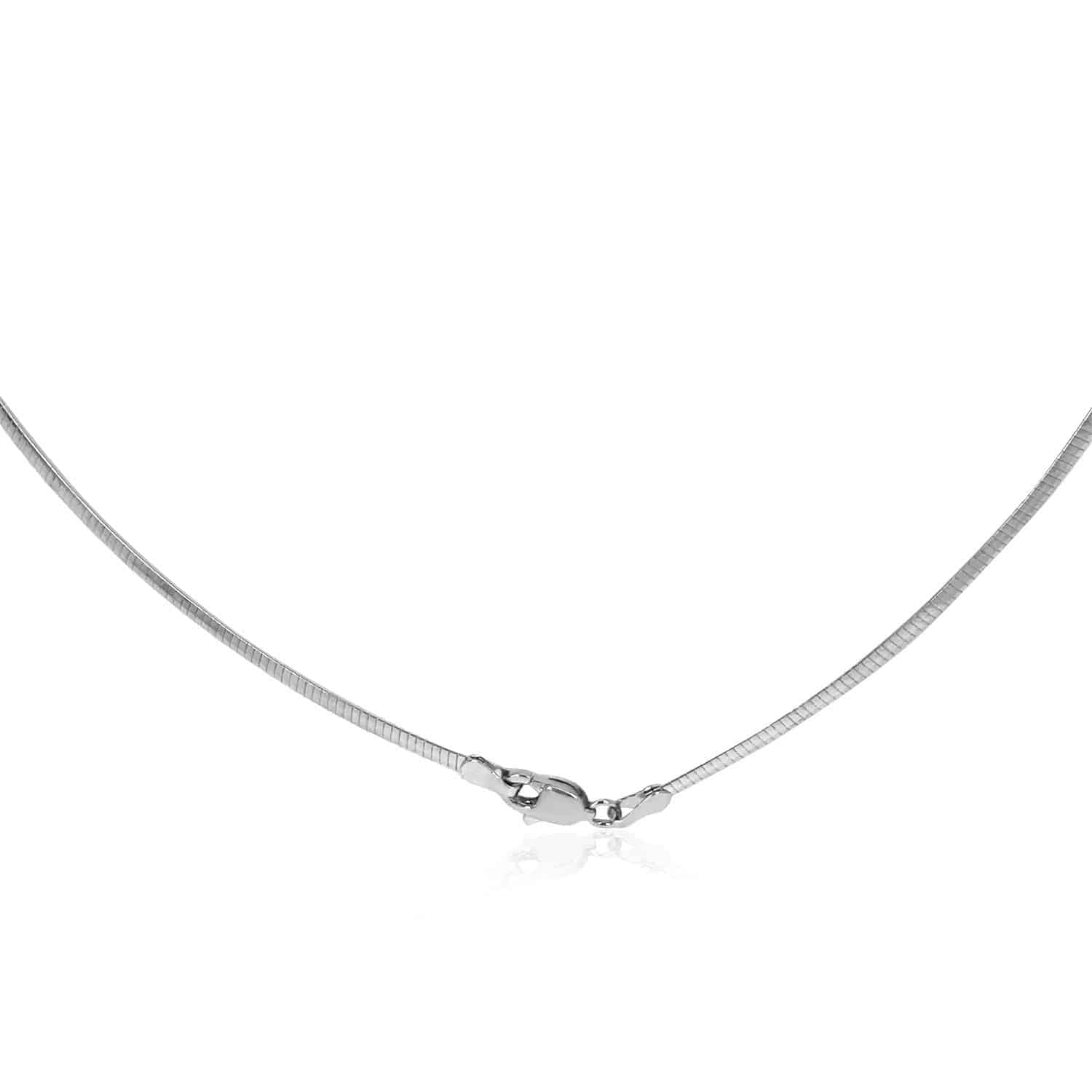 14k White Gold Classic Omega Style Chain (2.00 mm) - Forever in Harmony