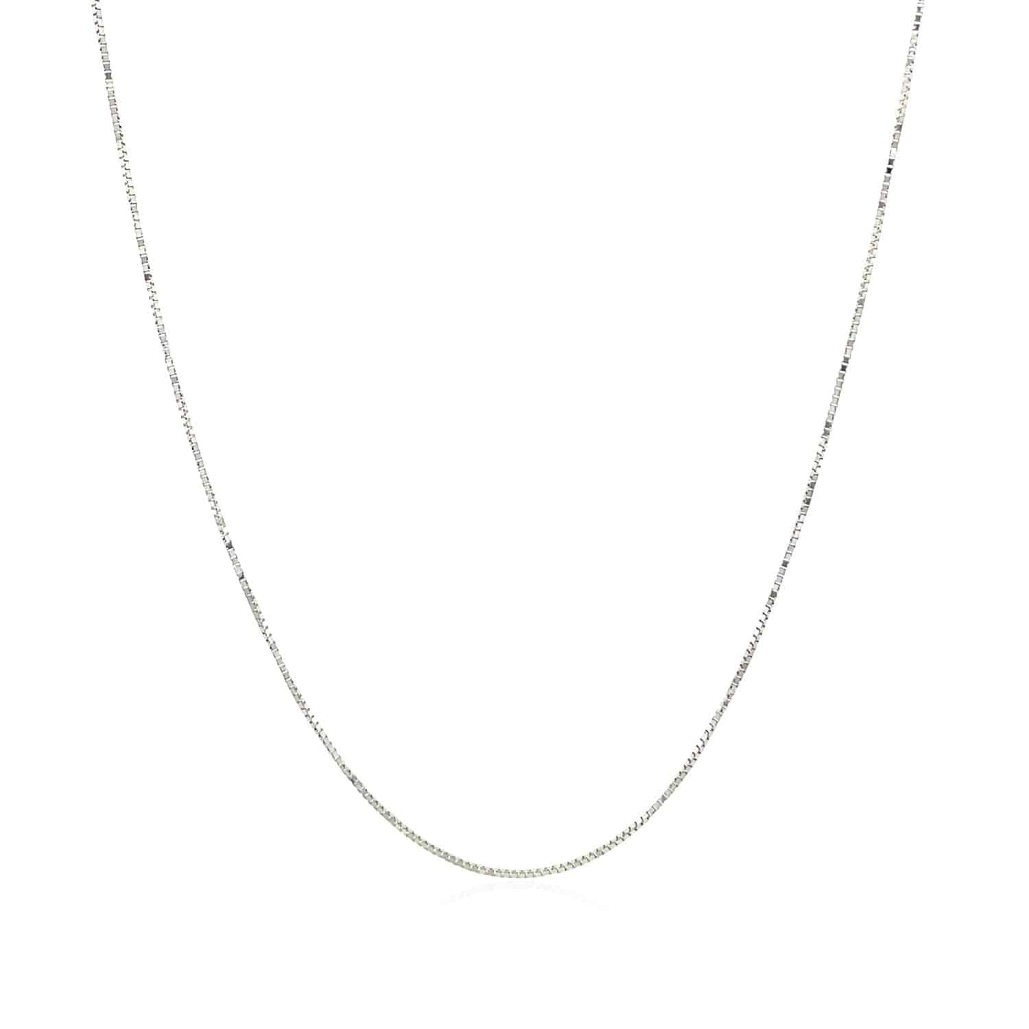 10k White Gold Classic Box Chain (0.45 mm) | - Forever in Harmony