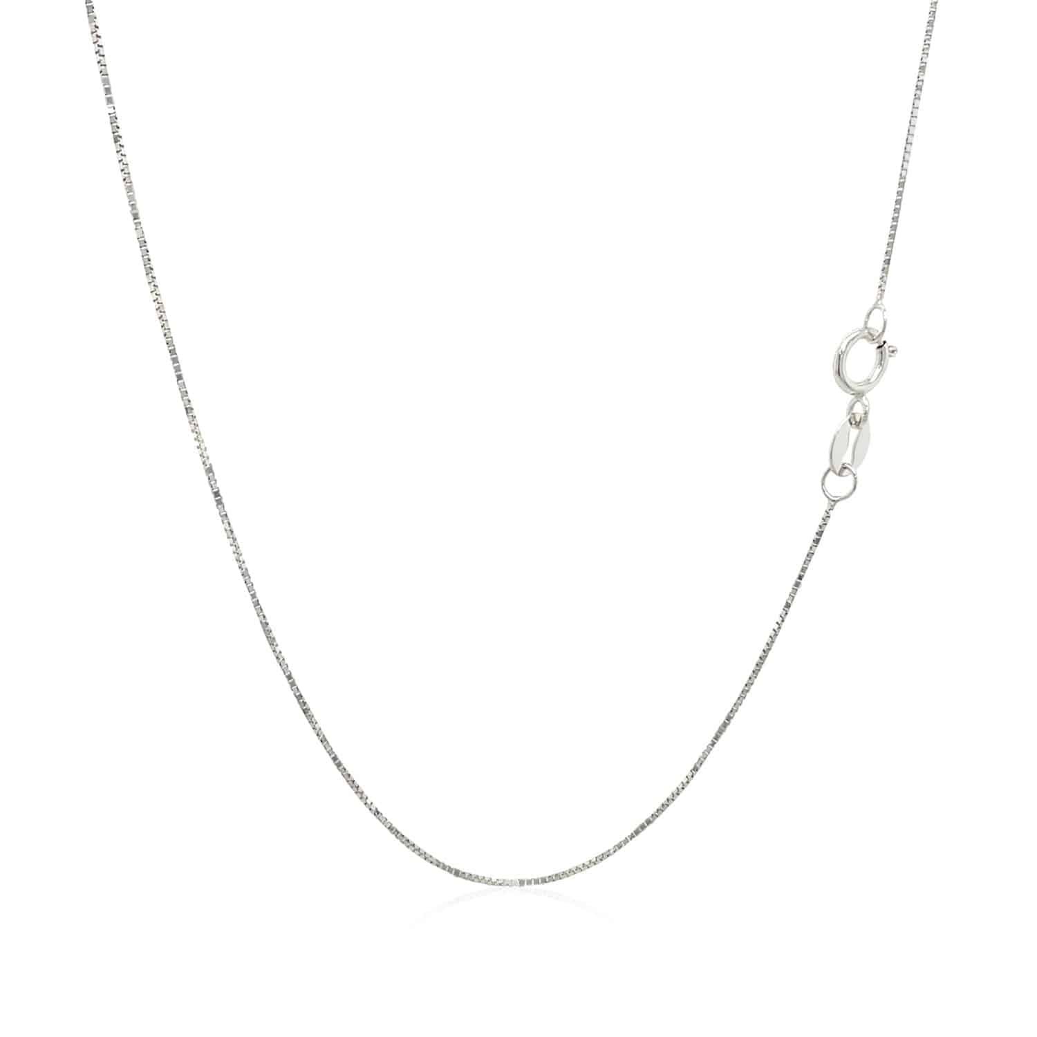 10k White Gold Classic Box Chain (0.45 mm) | - Forever in Harmony