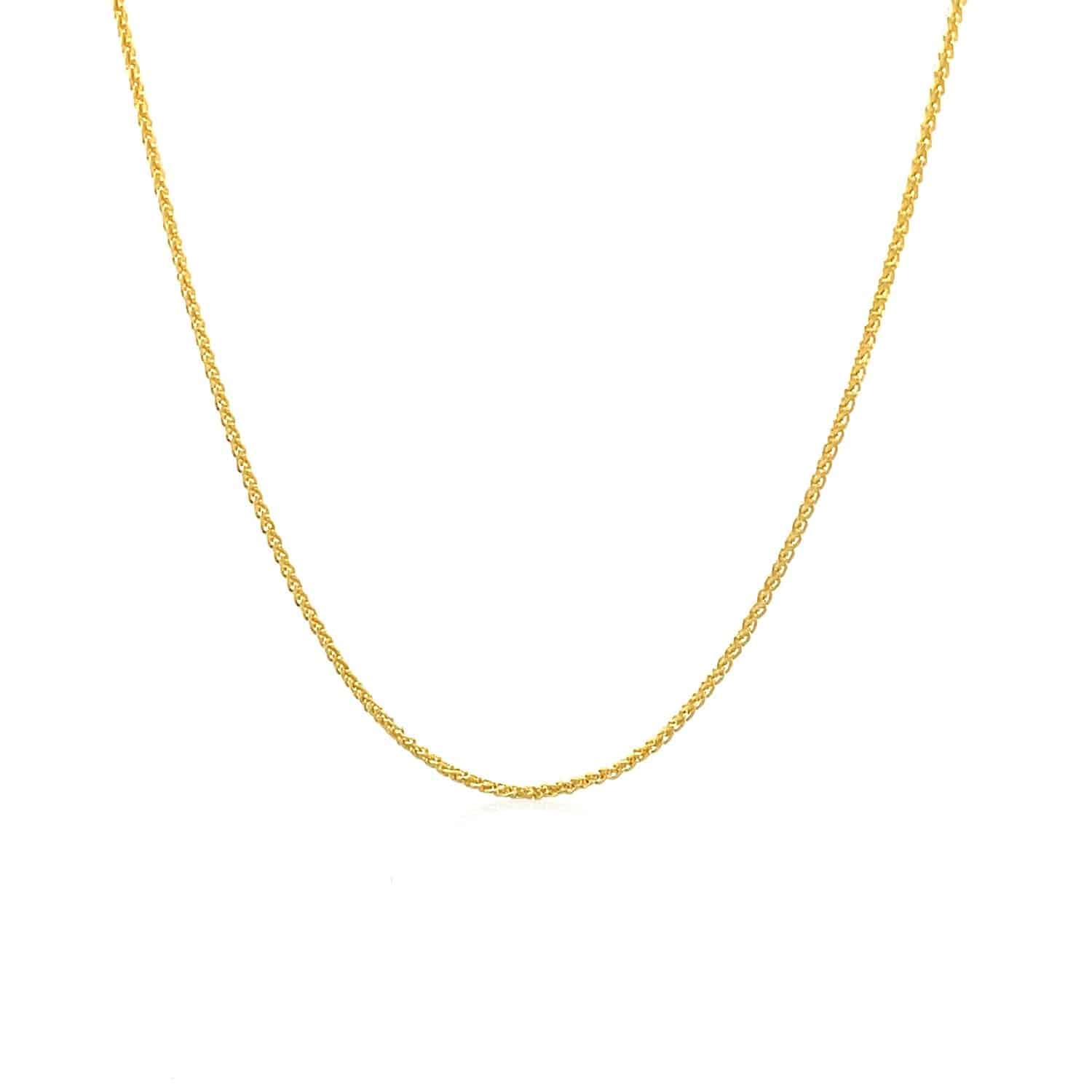 14k Yellow Gold Round Wheat Chain (1.00 mm) | - Forever in Harmony