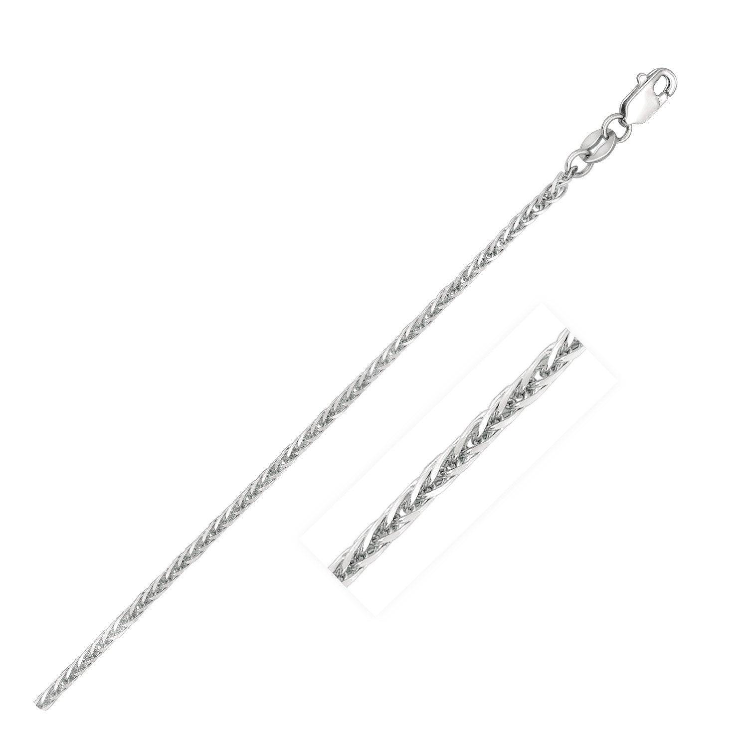 14k White Gold Square Wheat Chain (1.80 mm) - Forever in Harmony