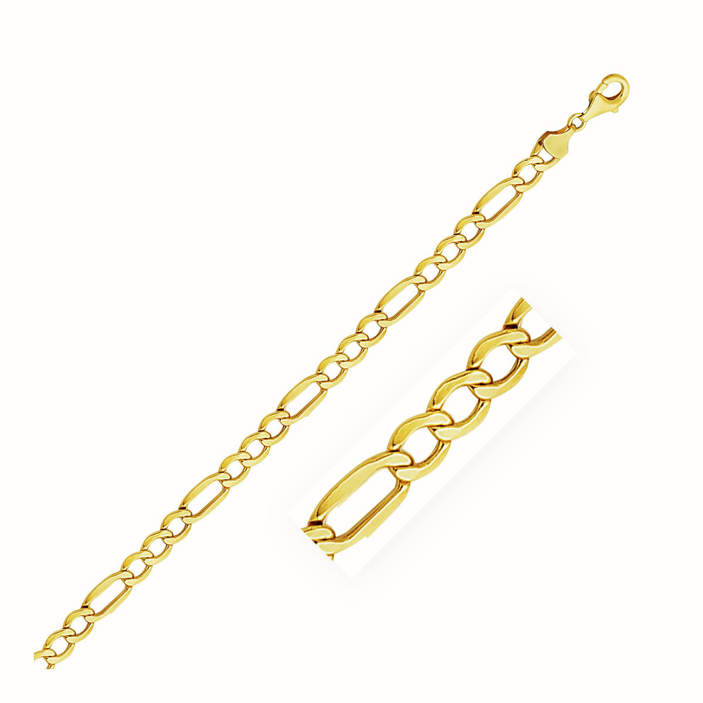 10k Yellow Gold Lite Figaro Chain (6.60 mm) - Forever in Harmony