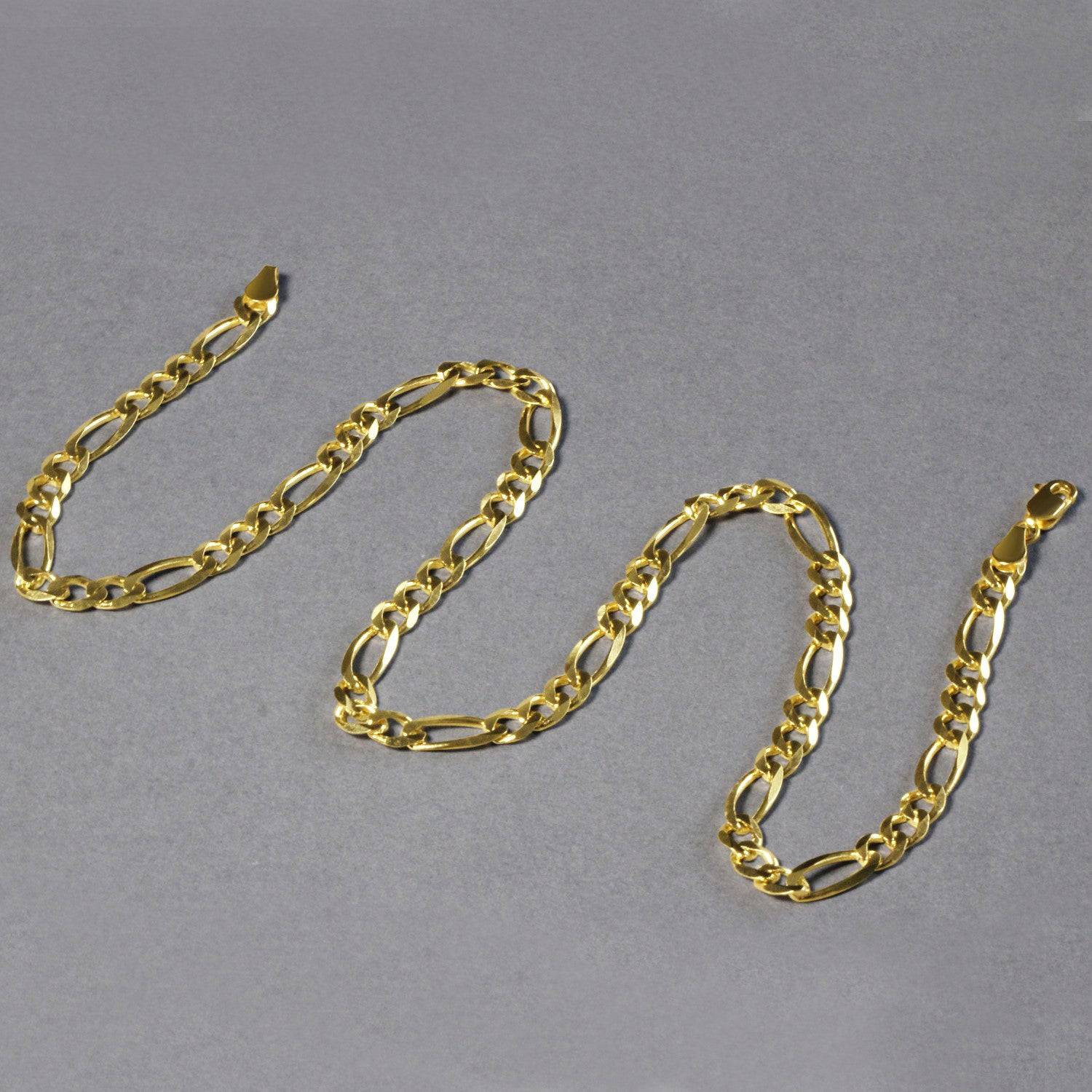 10K Yellow Gold Solid Figaro Chain (5.30 mm) - Forever in Harmony