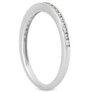 14k White Gold Slim Profile Diamond Channel Set Wedding Ring Band - Forever in Harmony