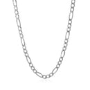 14k White Gold Solid Figaro Chain (3.80 mm) | - Forever in Harmony